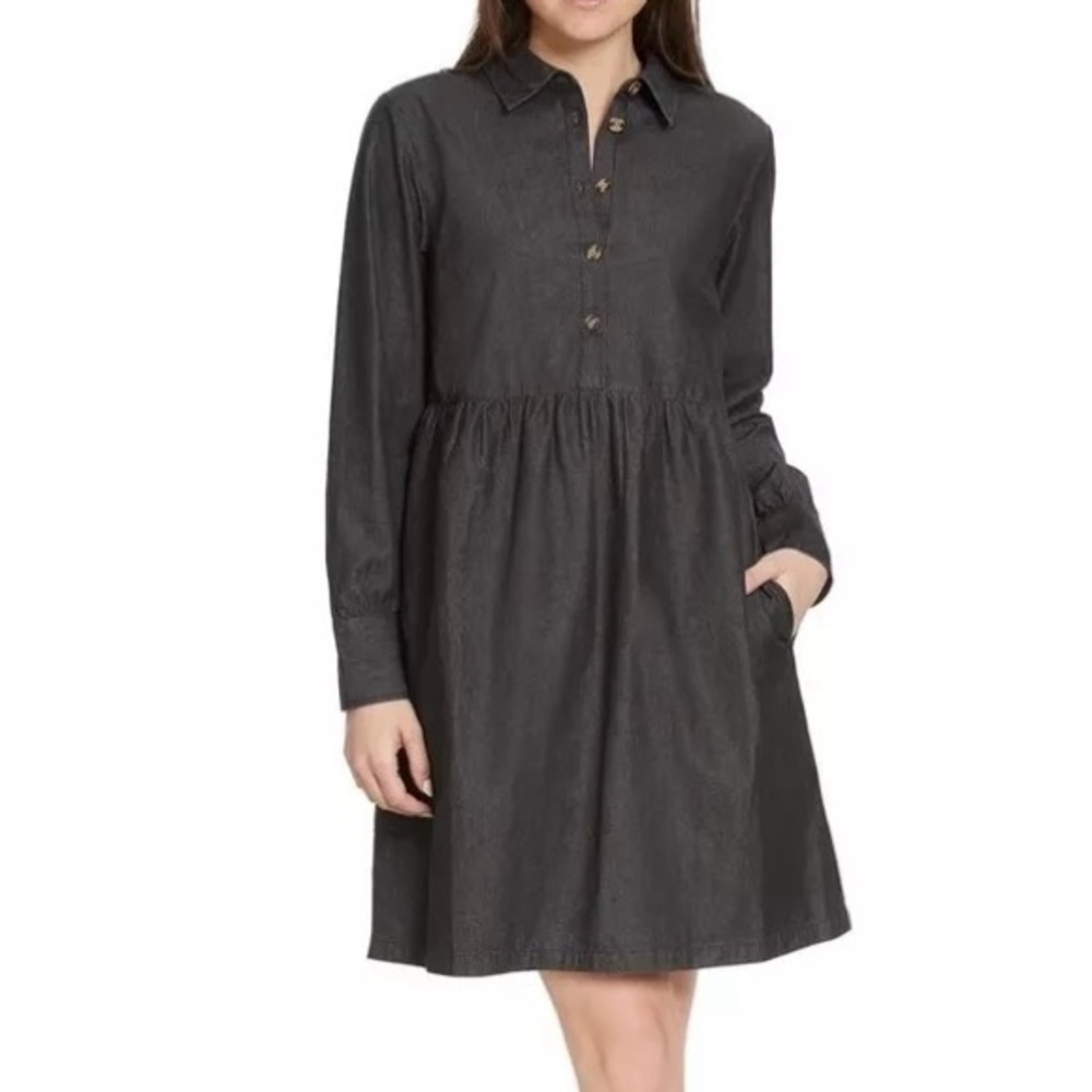 Nine West Women's Side Seam Pockets Soft Comfortable Cotton Dress Size Large‎